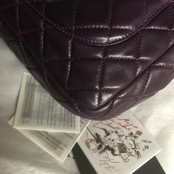 SOLD**Chanel Classic Jumbo Dark Purple Flap Bag - Picture 12 of 15